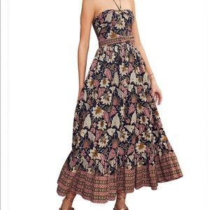 Neiman Marcus Alexis Aniessa Printed Halter Dress